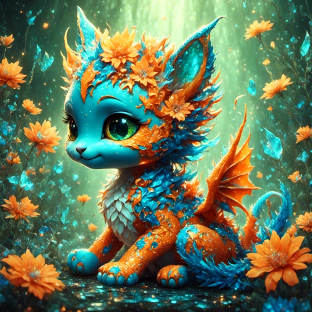 Cute little anime dragon cat, distinct lighting, detailed matte painting,  deep color, high definition, intricate detail, splash screen, comp - AI  Generated Artwork - NightCafe Creator