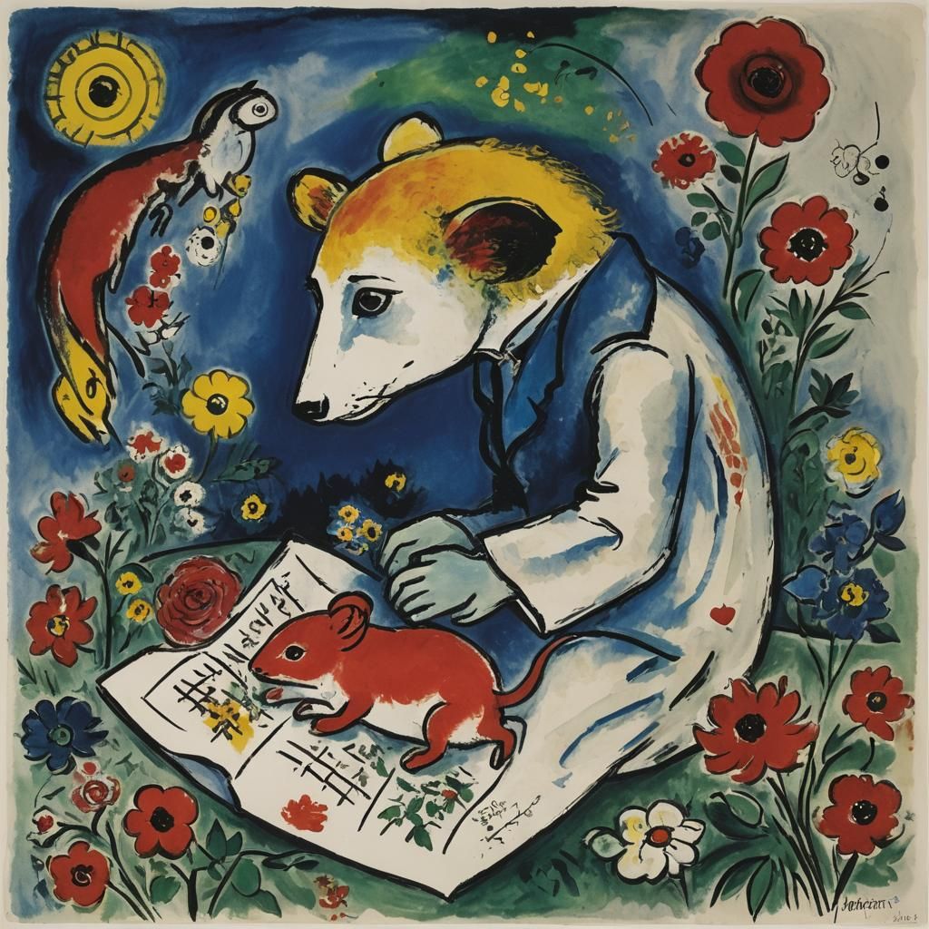 My pity mouse is very ill...
By Marc Chagall and Emil Nolde