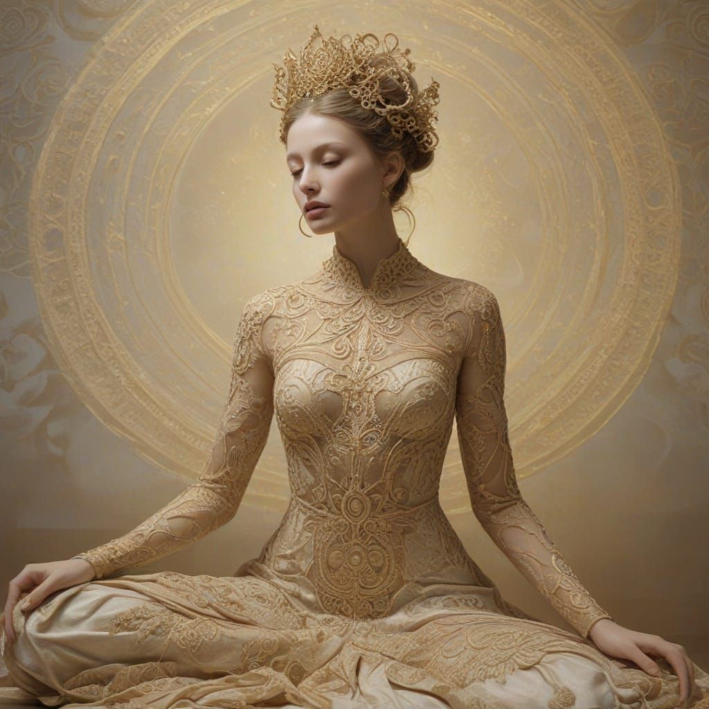 Contemplative Figure in Ethereal Atmosphere