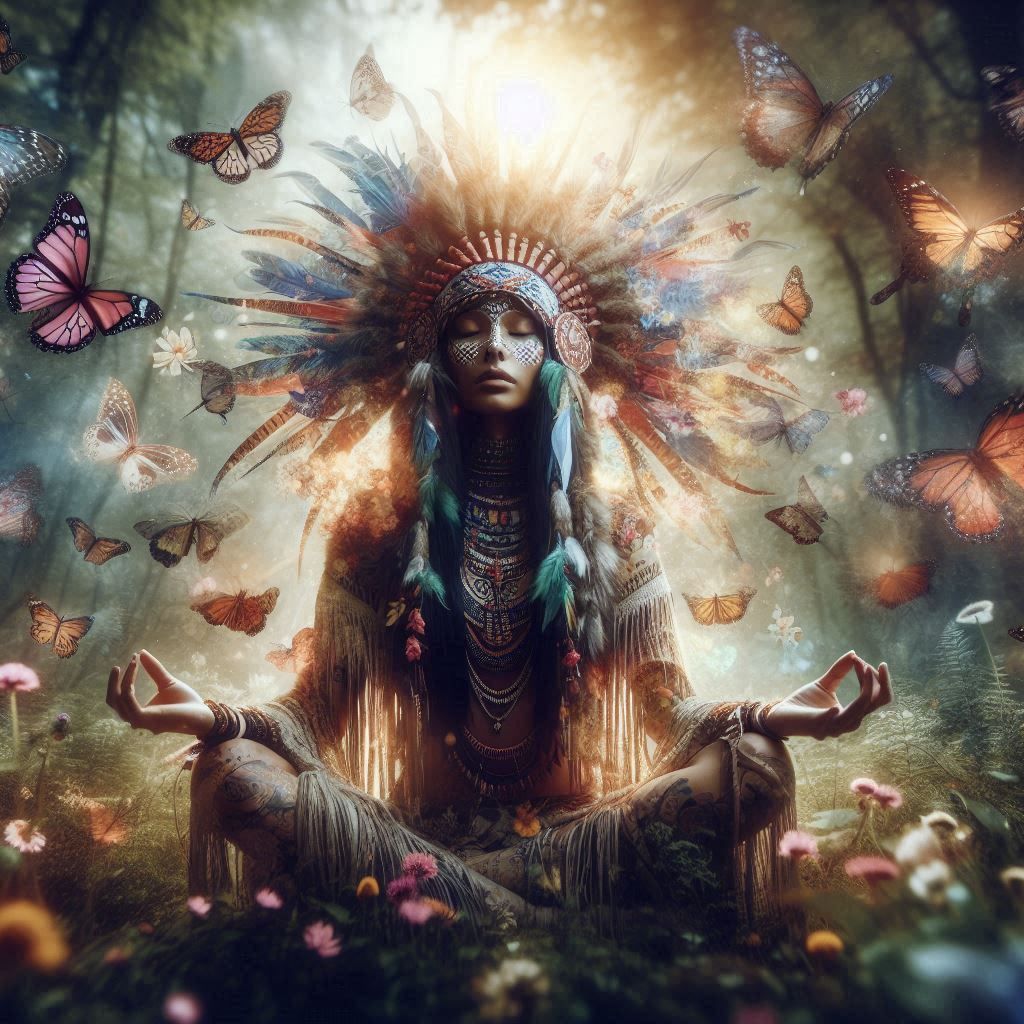 double exposure beautiful fantasy portrait landscape..