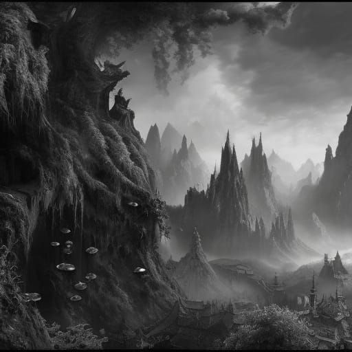 black and white heaven - AI Generated Artwork - NightCafe Creator