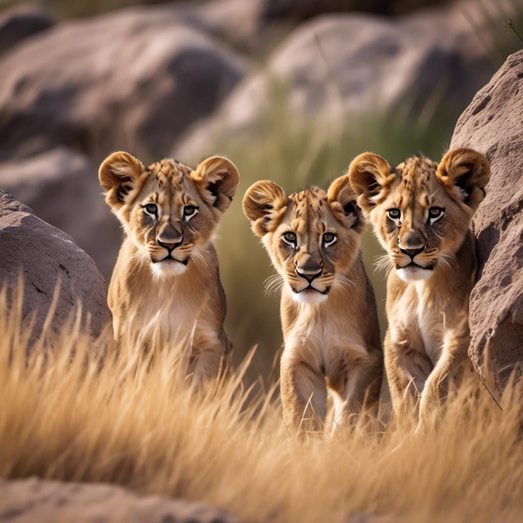 Curious Lion Cubs II