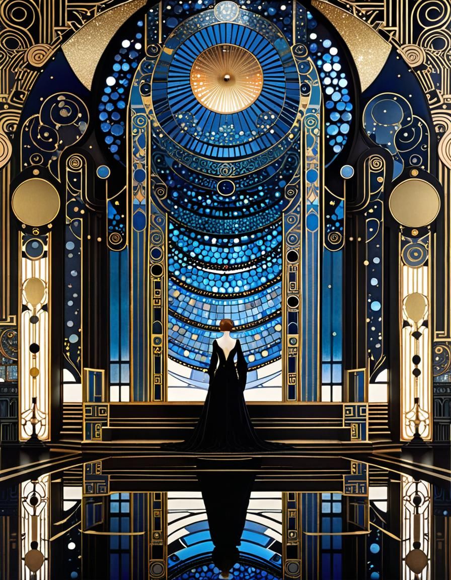 Glamorous Art Deco Mirror Room in Dark Majesty