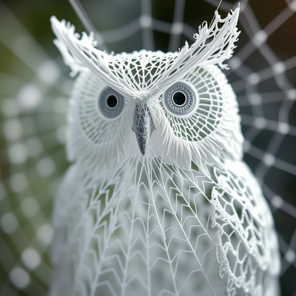 spiderweb owl  by @Easter Bunny
