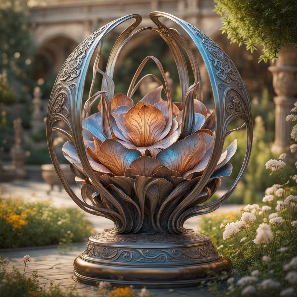 Metal Sculpture in Garden   by @Debbie