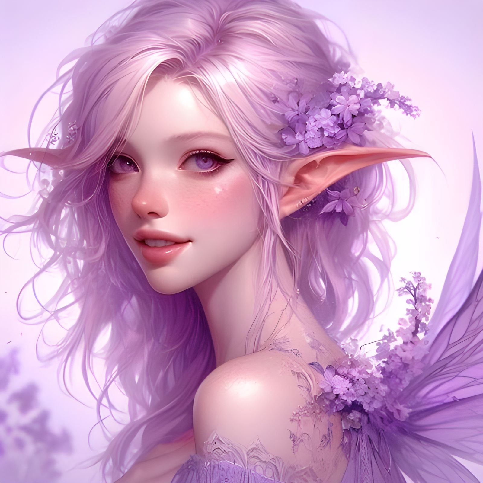 Lilac Fairy Elf - AI Generated Artwork - NightCafe Creator