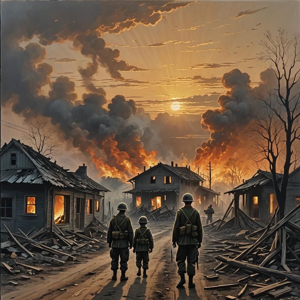 Gloomy Sunrise Over Devastated Lands