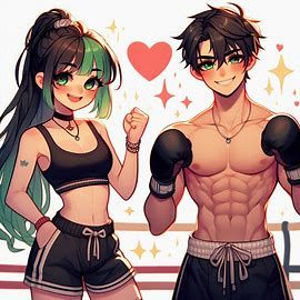 Mai Mai boxing with her Best friend