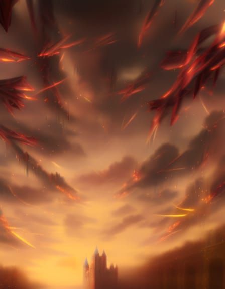 Eldritch sky over a castle