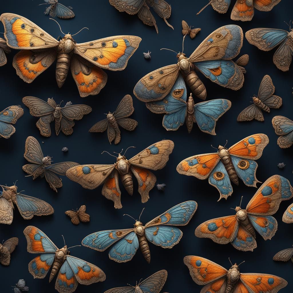 Moths - AI Generated Artwork - NightCafe Creator