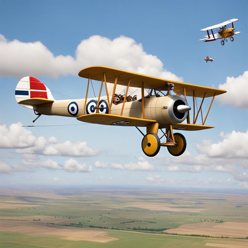 Sopwith Camel Airplane in Flight