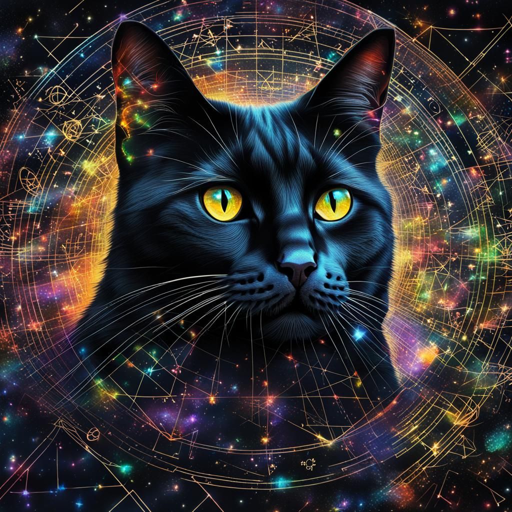 cosmic math cat - AI Generated Artwork - NightCafe Creator