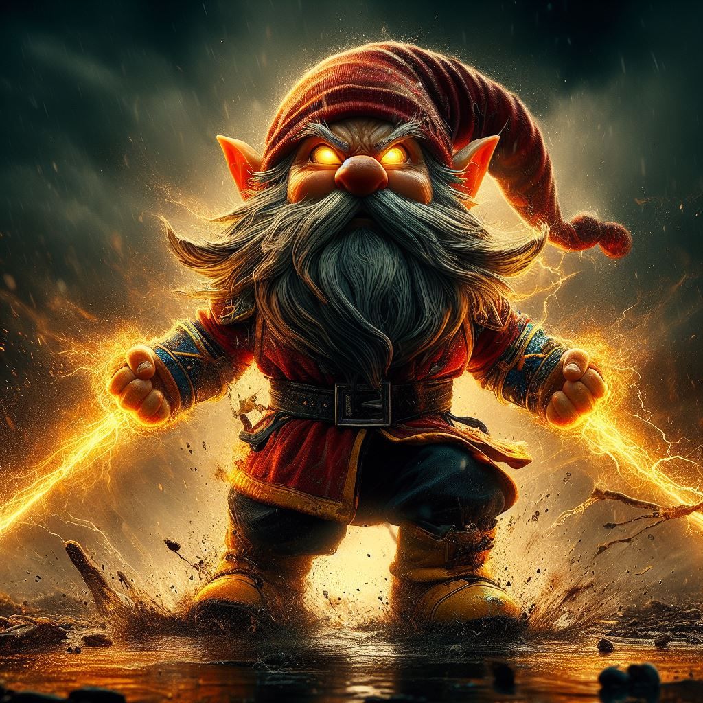 The Gnome’s Ascension: Fury Unleashed in the Thunderstorm’s Eye