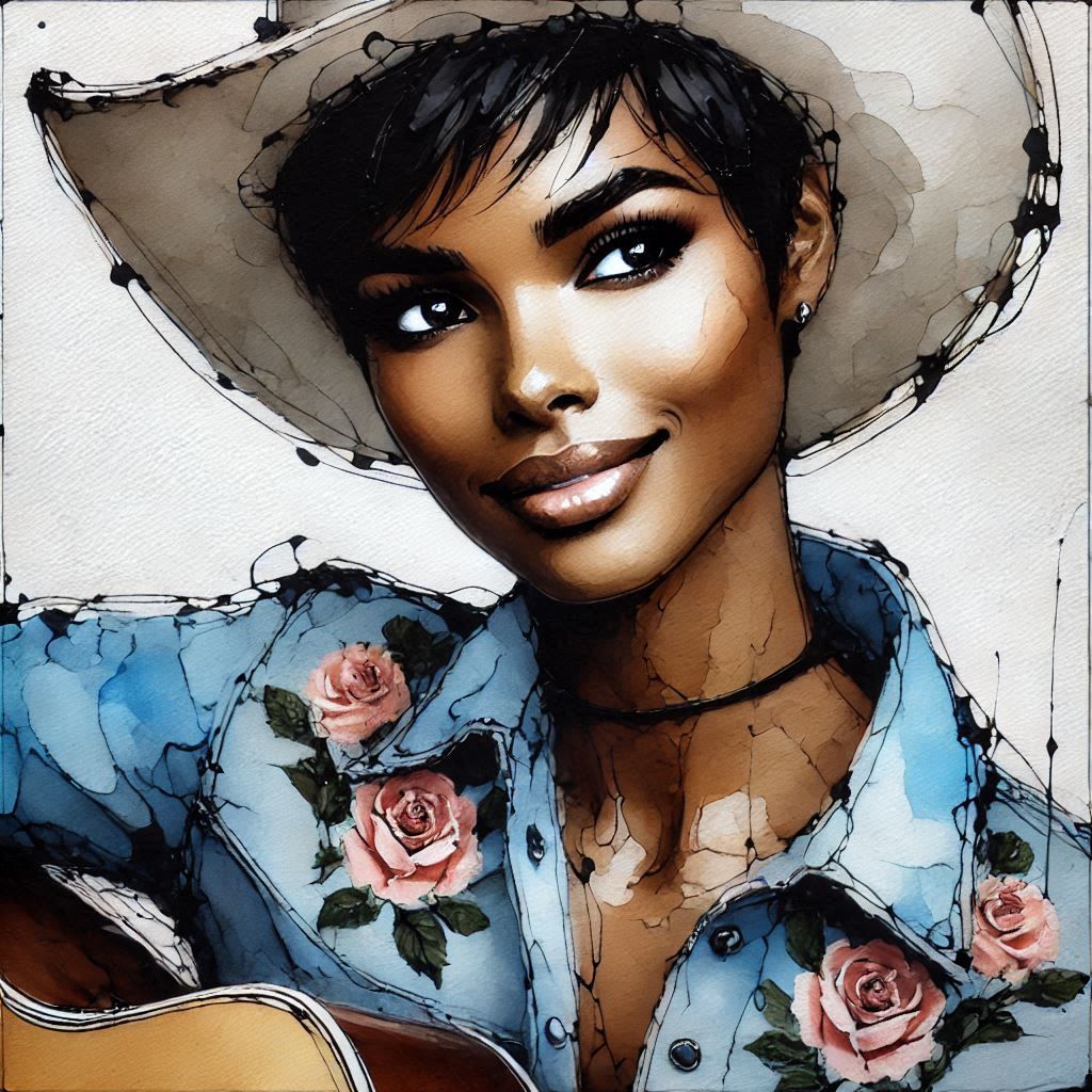 A Country and Western Beauty in Alcohol Ink