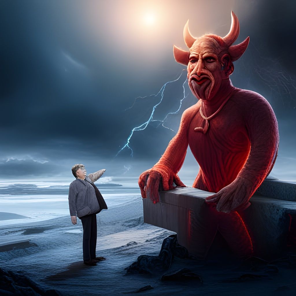 Bill Gates shakes hands with the devil