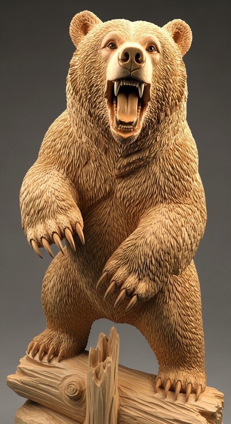 Bear Wood Carving