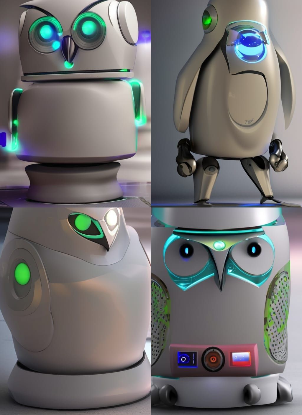 Futuristic robot owls AI Generated Artwork NightCafe Creator