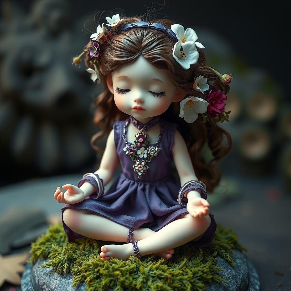 Ethereal Girl in Mystical Setting