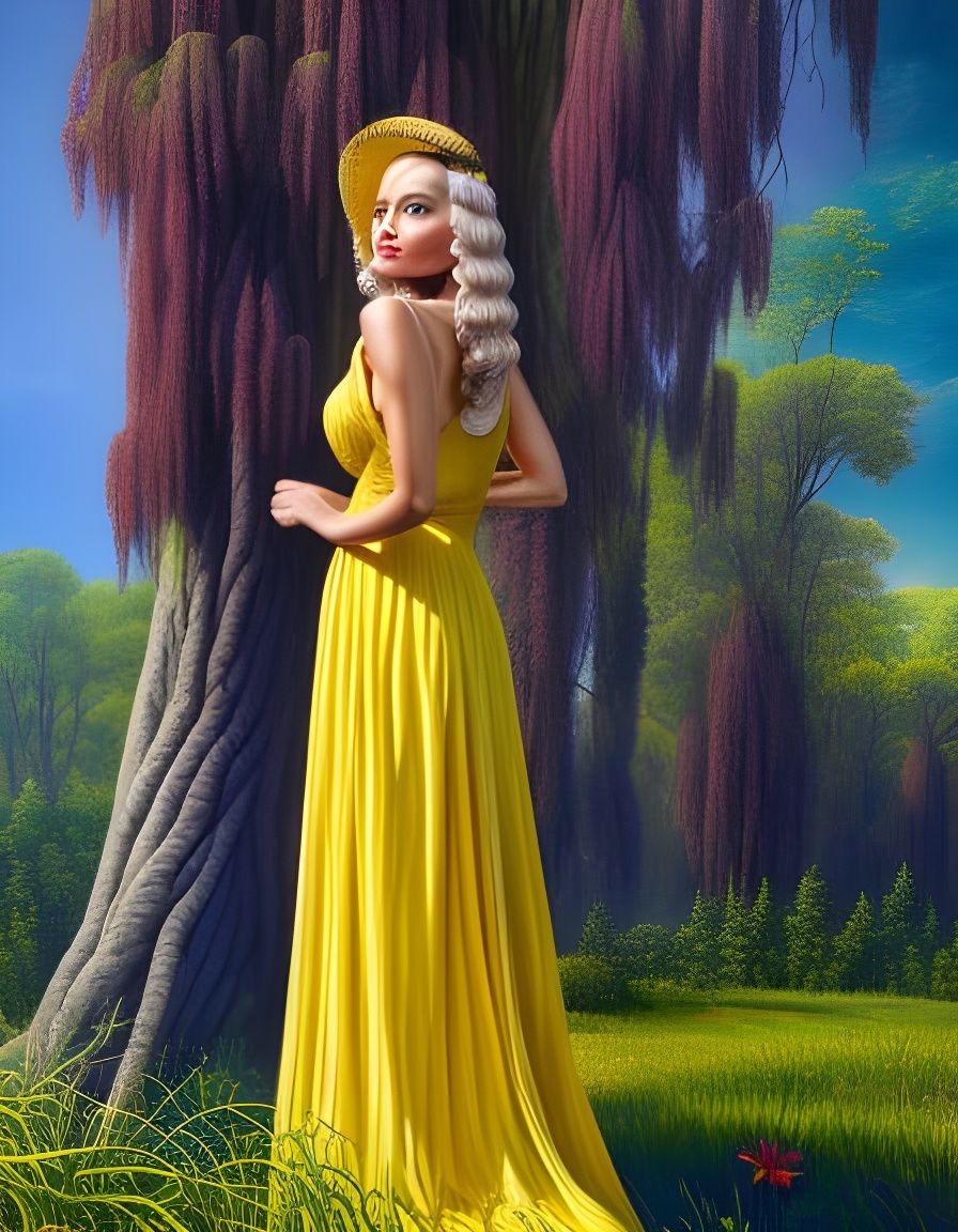 yellow summer dress - AI Generated Artwork - NightCafe Creator