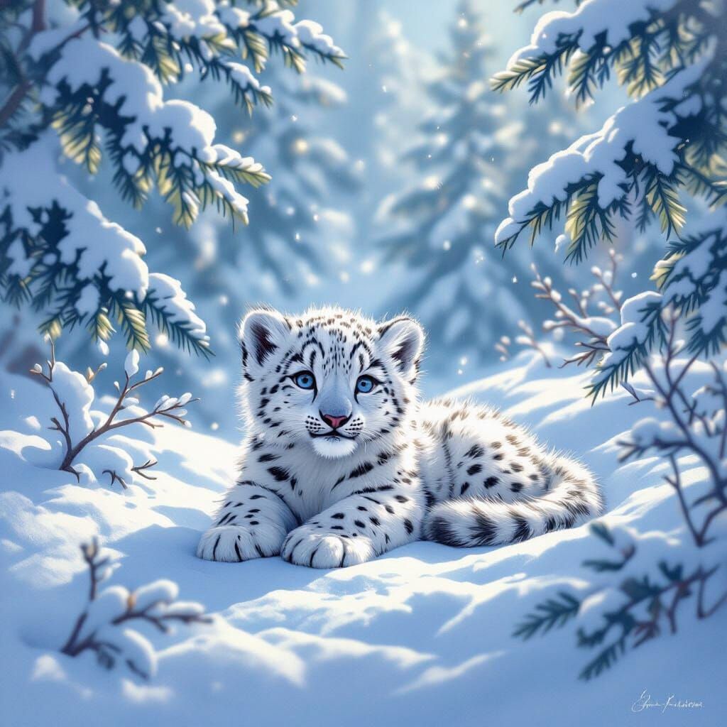 a baby snow leopard