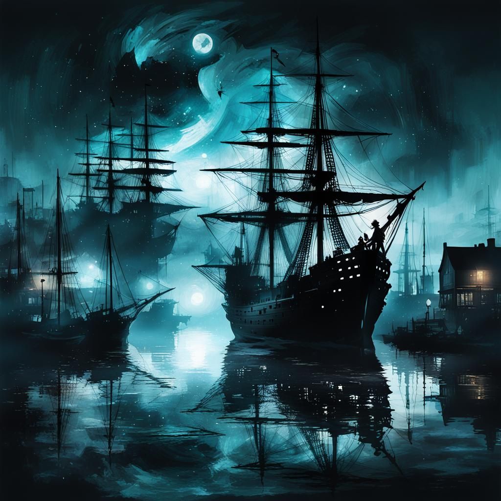 Pier at night   by @Wasgij