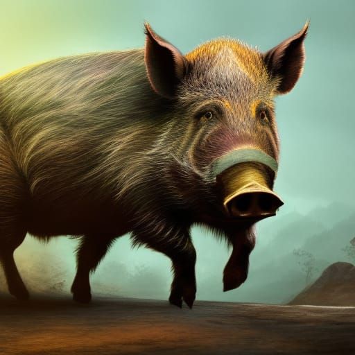 Wild boar - AI Generated Artwork - NightCafe Creator