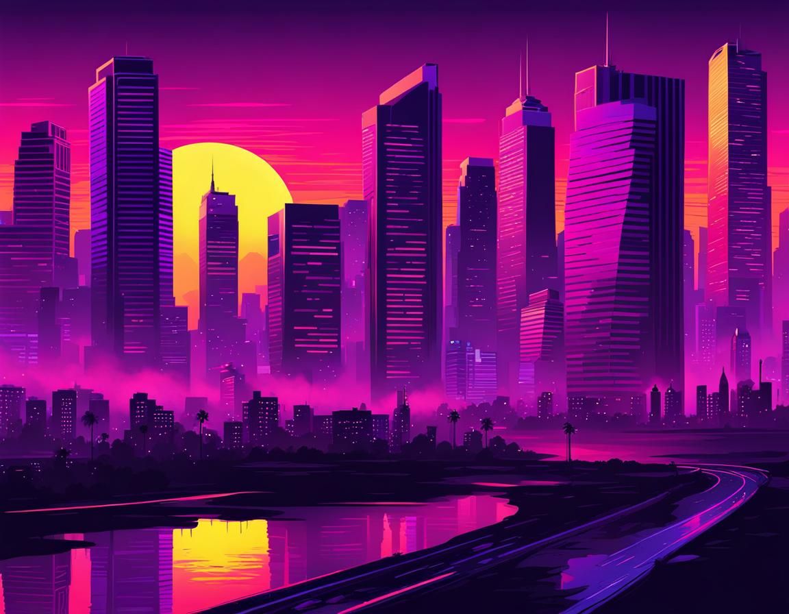 City Sunset - Ai Generated Artwork - Nightcafe Creator