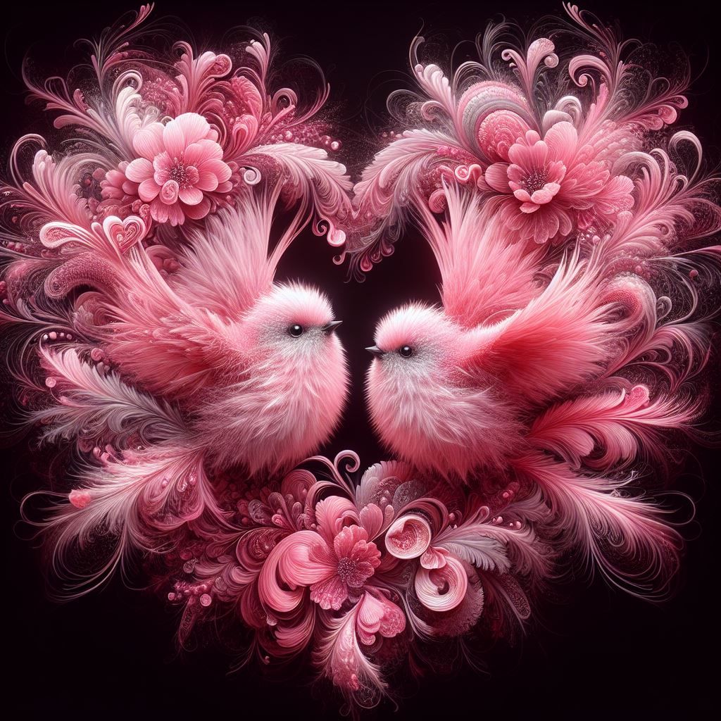 Pink in love Birds