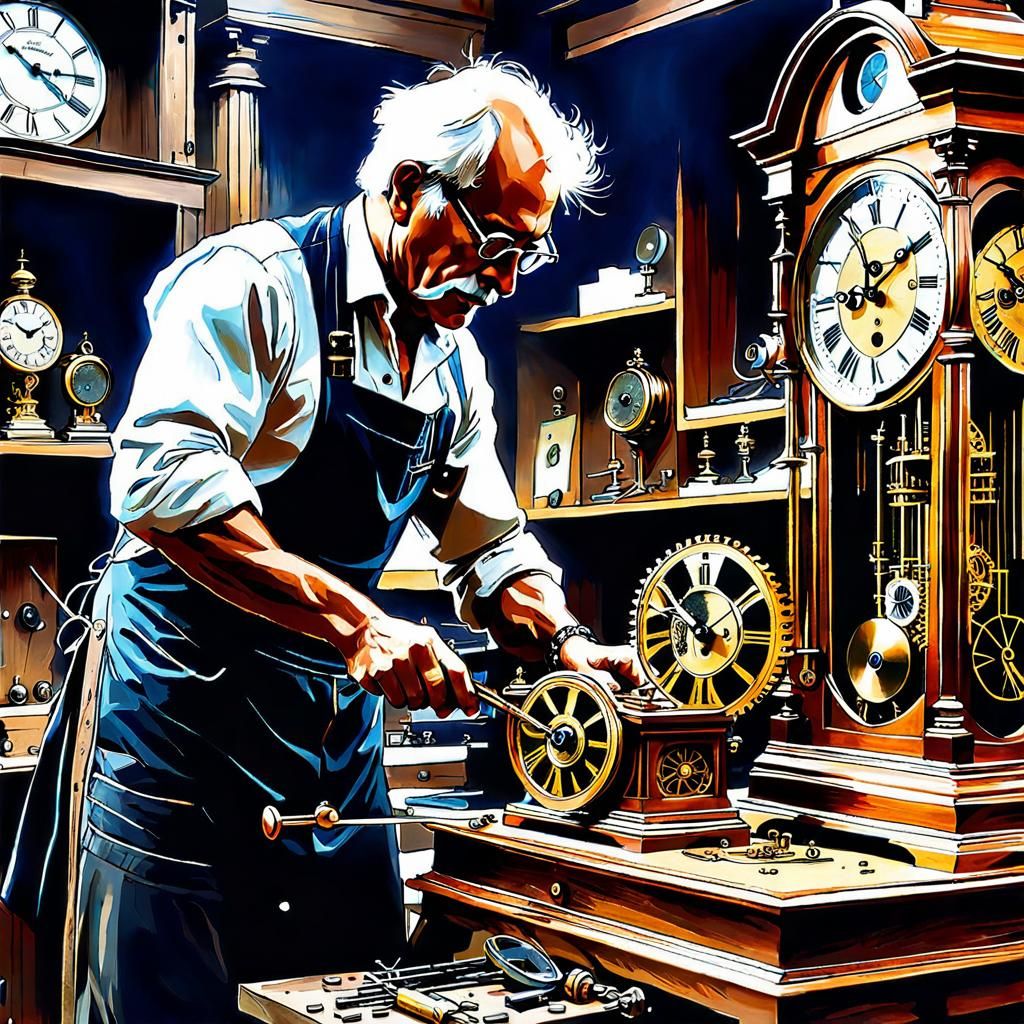 Swiss clockmaker at work