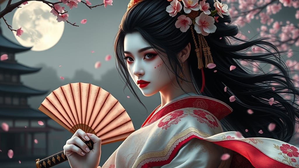 Tsukiko, the Moonlit Blade (0 Likes)  by @Celestial