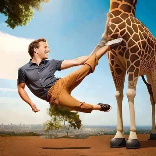 Kick boxing giraffe