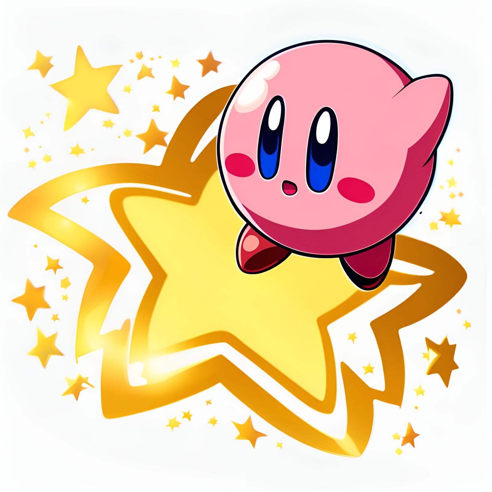 Kirby flying on a star 🌟
