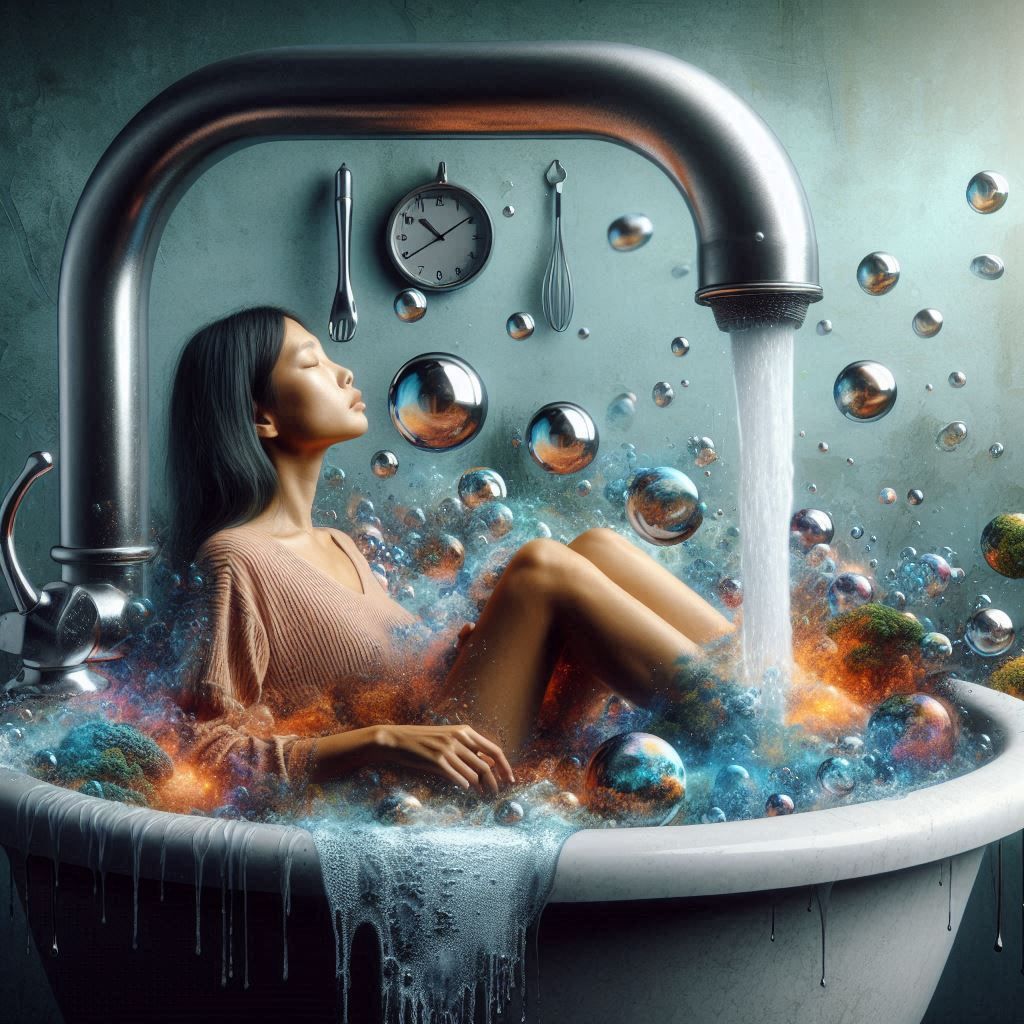 Sitting in the kitchen sink