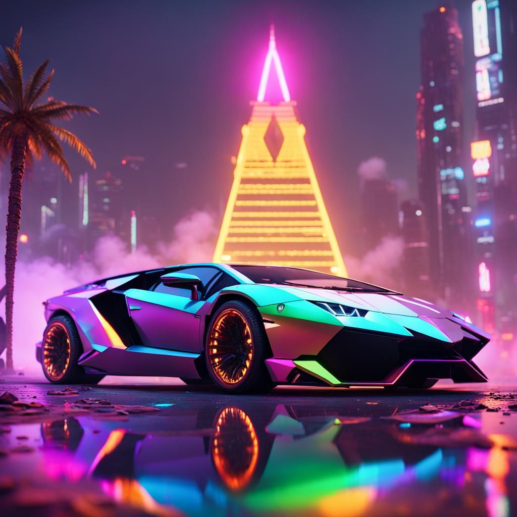 Cyber punk Lamborghini - AI Generated Artwork - NightCafe Creator