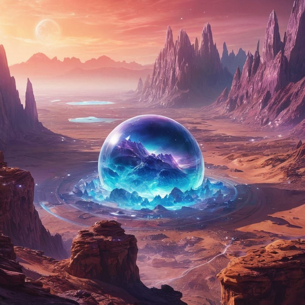 Alien crystal planet