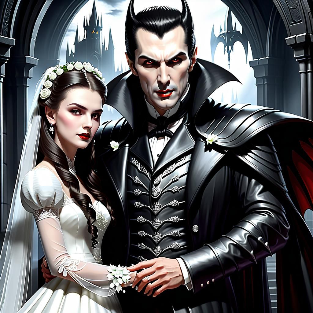 handsome man Dracula and his bride - AI Generated Artwork - NightCafe ...