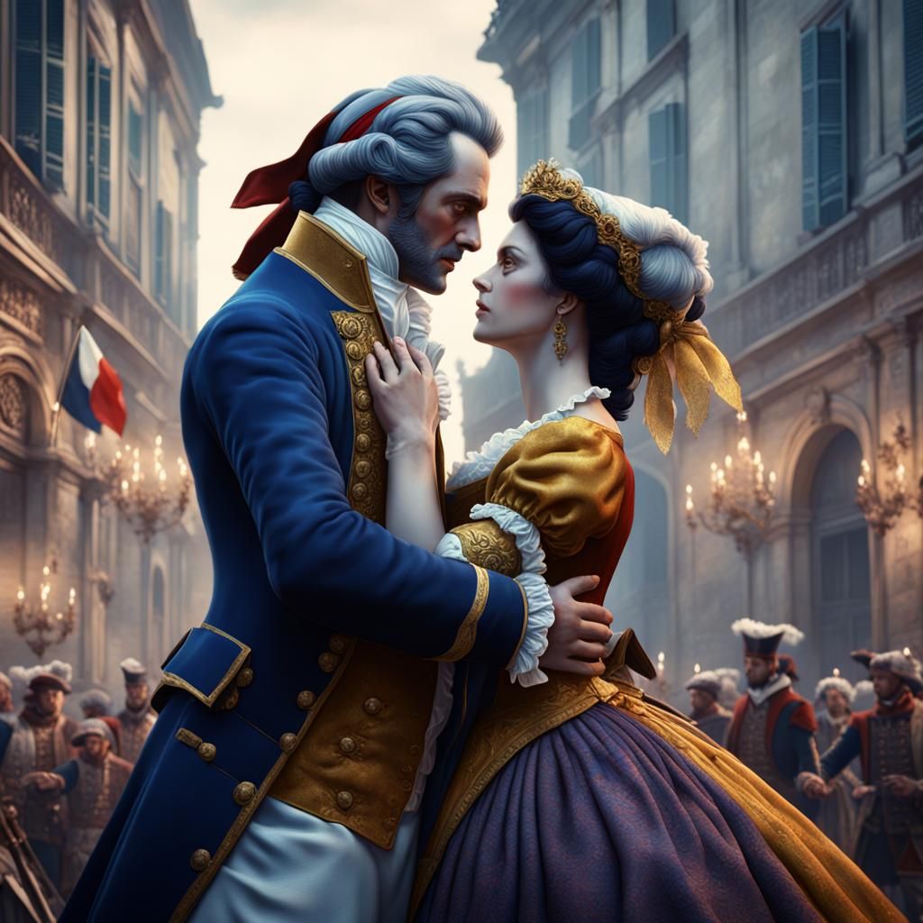 Being lovers during the French Revolution, 1789 AI Generated Artwork