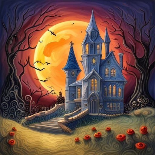 Haunted house - AI Generated Artwork - NightCafe Creator