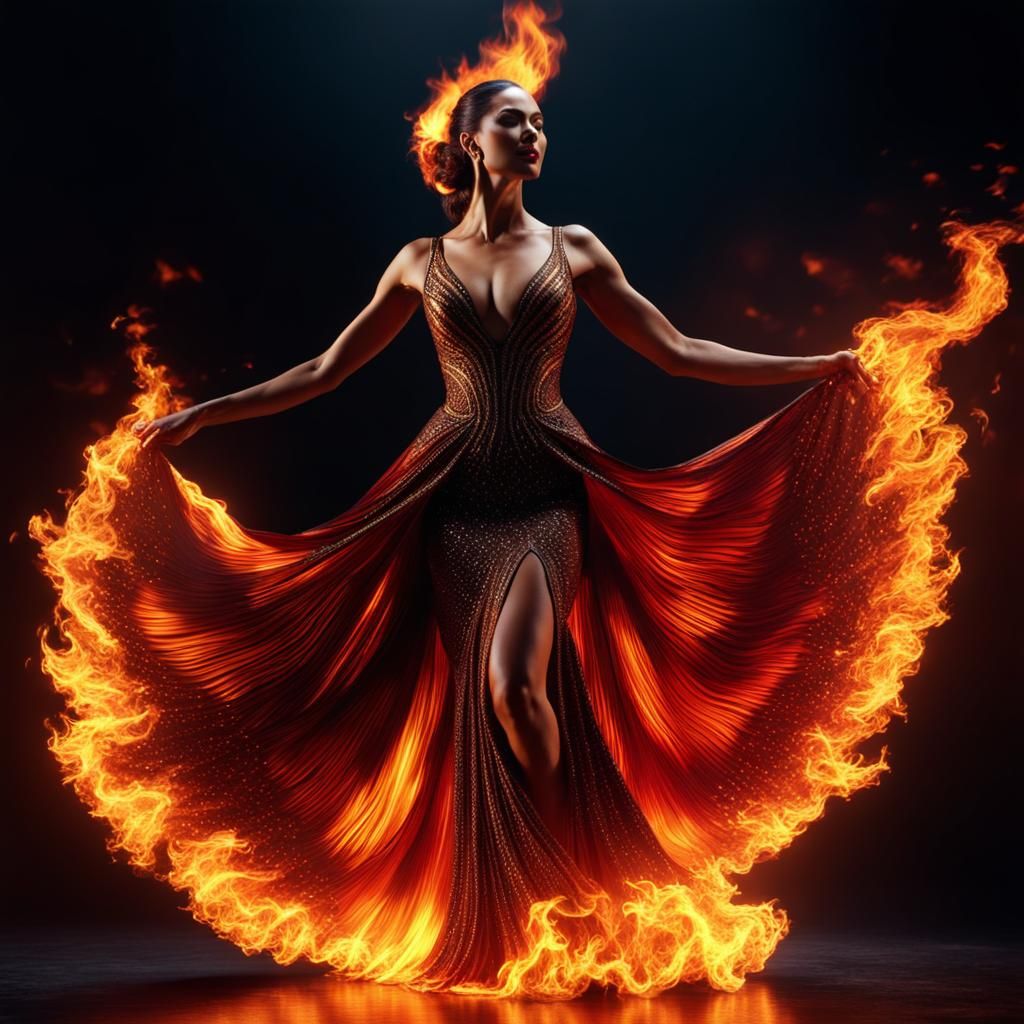 dress of flames - AI Generated Artwork - NightCafe Creator