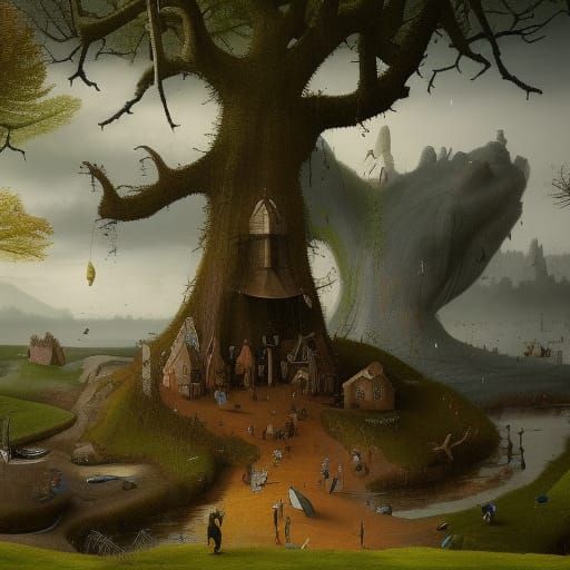 Landscape - Hieronymus Bosch - Ai Generated Artwork - Nightcafe Creator