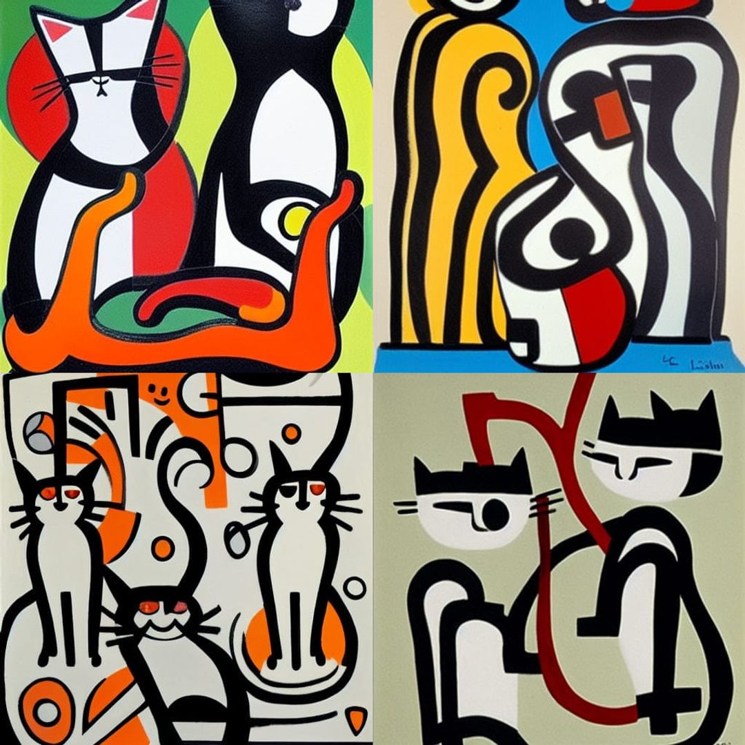 Fernand Léger cats - AI Generated Artwork - NightCafe Creator