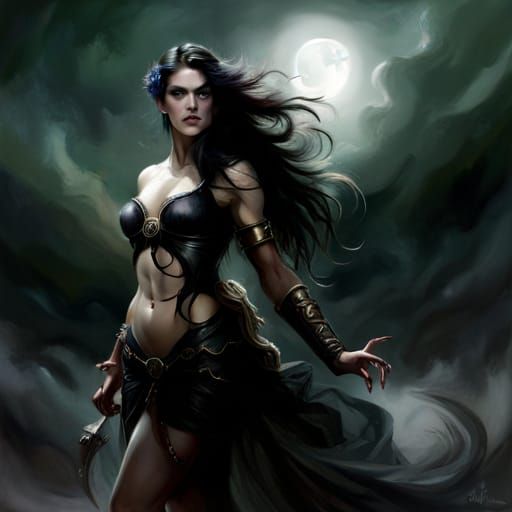 The Morrigan in a Mystical Fog