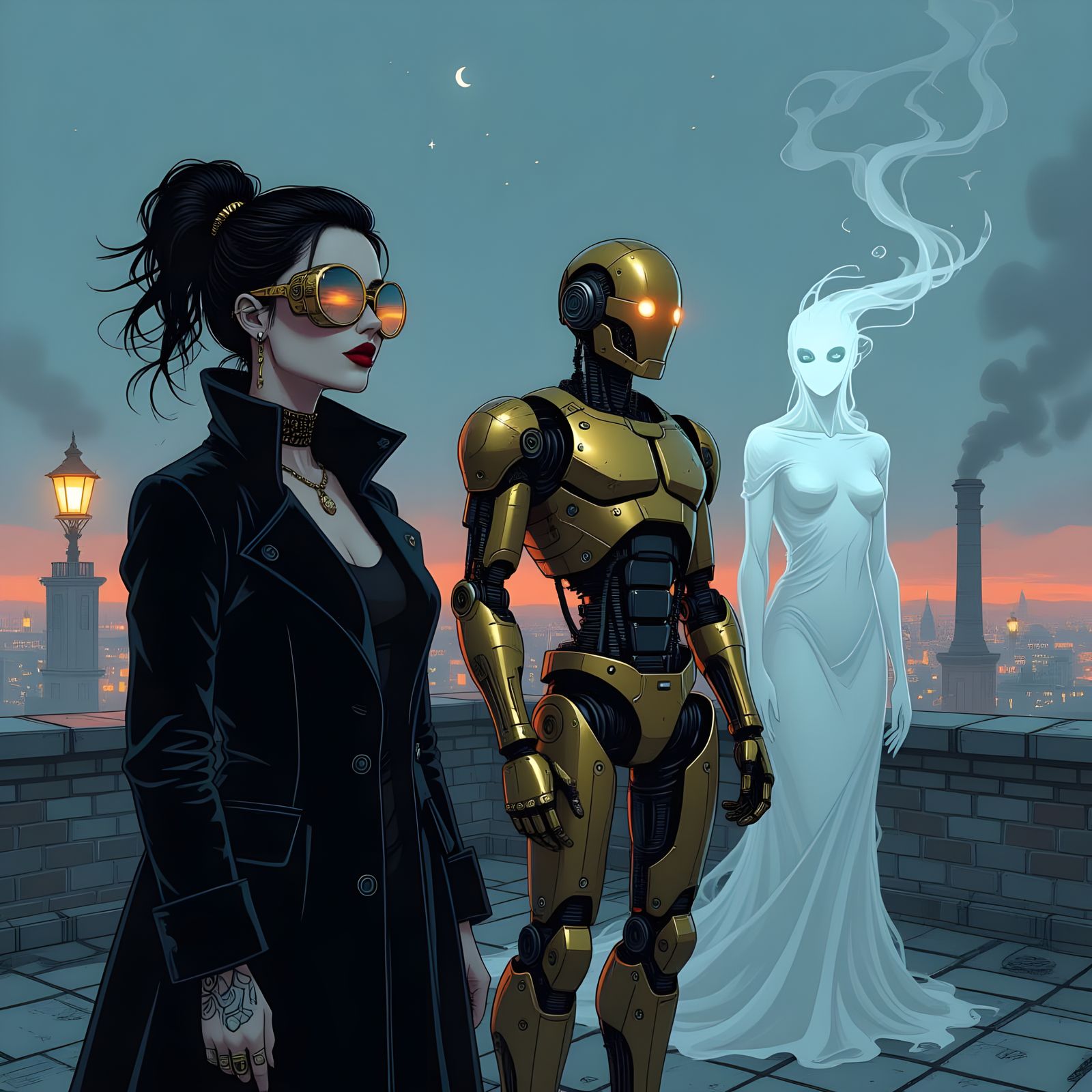 Gothic Steampunk Heroes in Floating City of Nocturnia