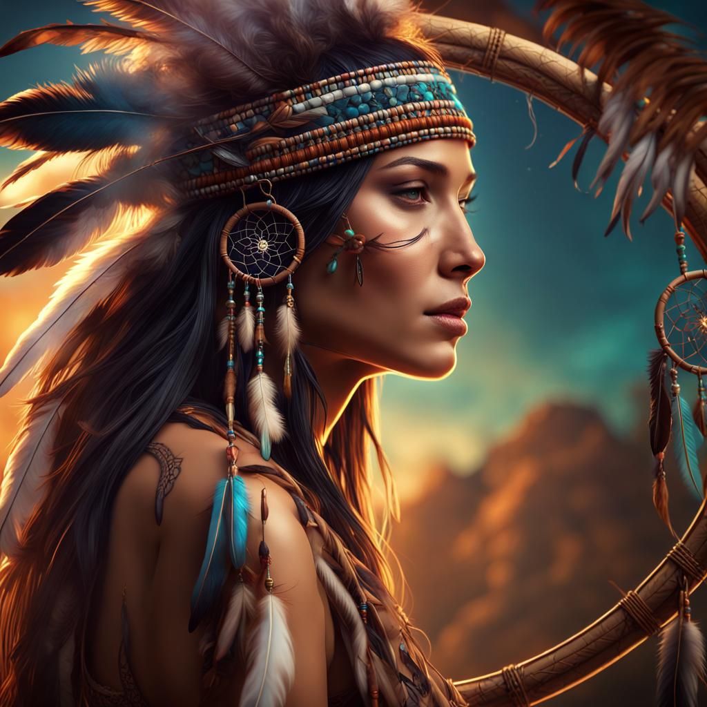 Beautiful Native American Women - AI Generated Artwork - NightCafe Creator