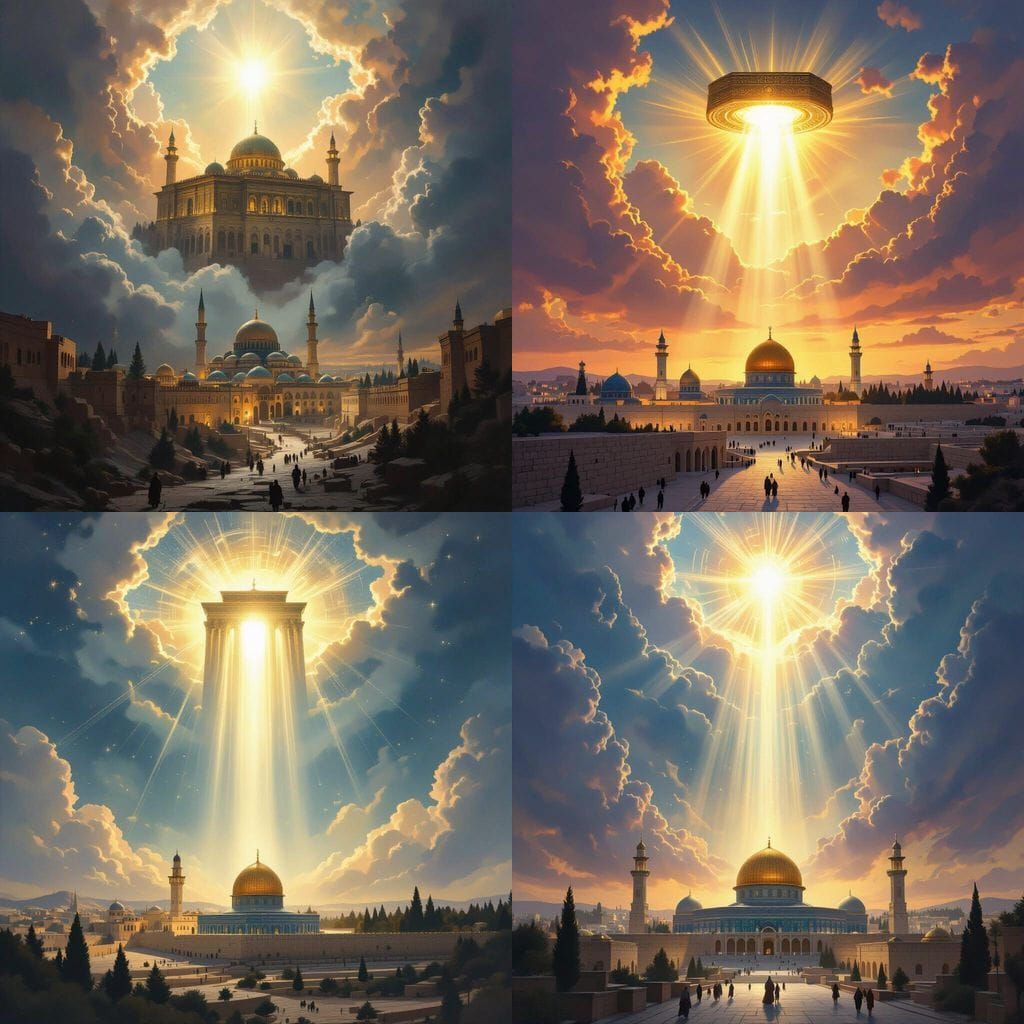 AI Image: Temple Descends, Spreading Over Al-Aqsa
