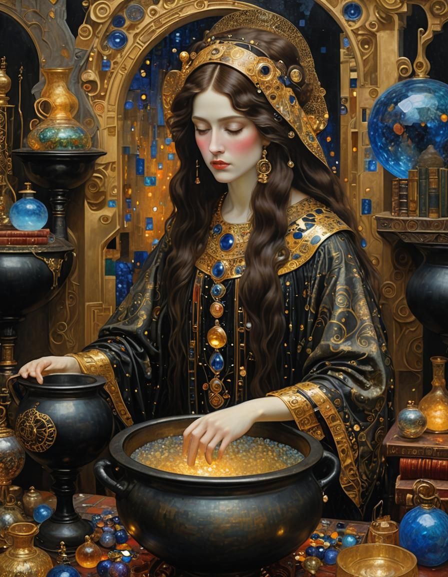 Gorgeous alchemist, by Klimt  by @Alfon