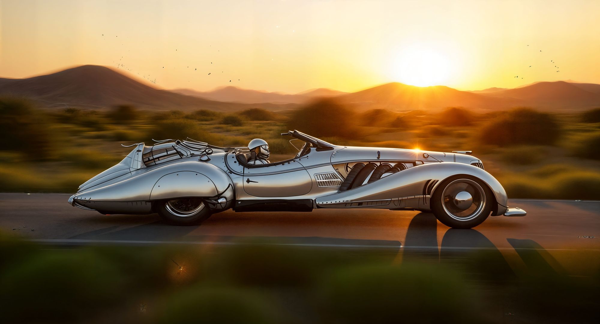 Retro convertible self survival car