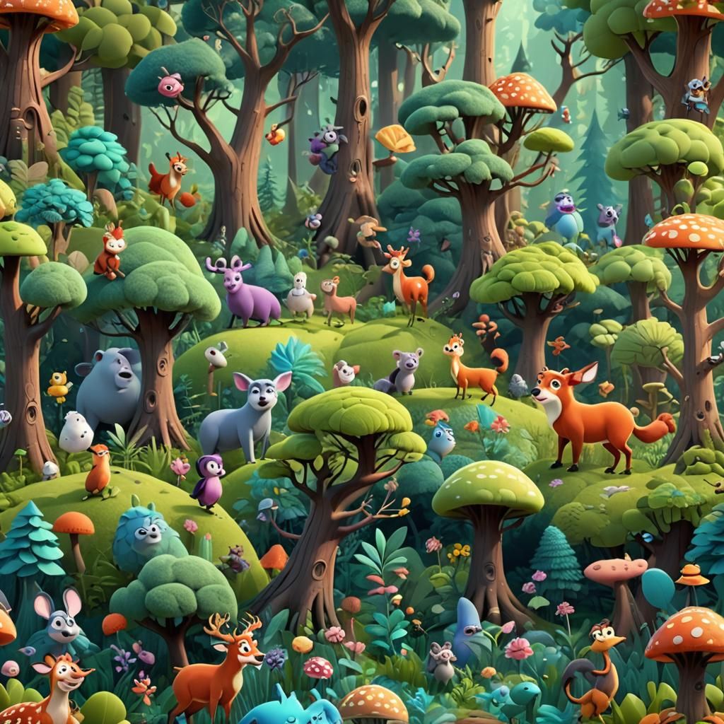 An imaginative Disney Pixar-inspired illustration of a whims...