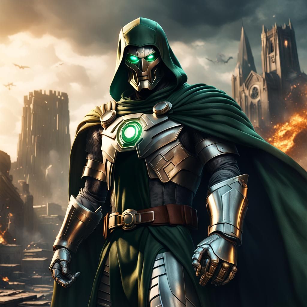 A realistic portrayal of Doctor Doom from Marvel comics