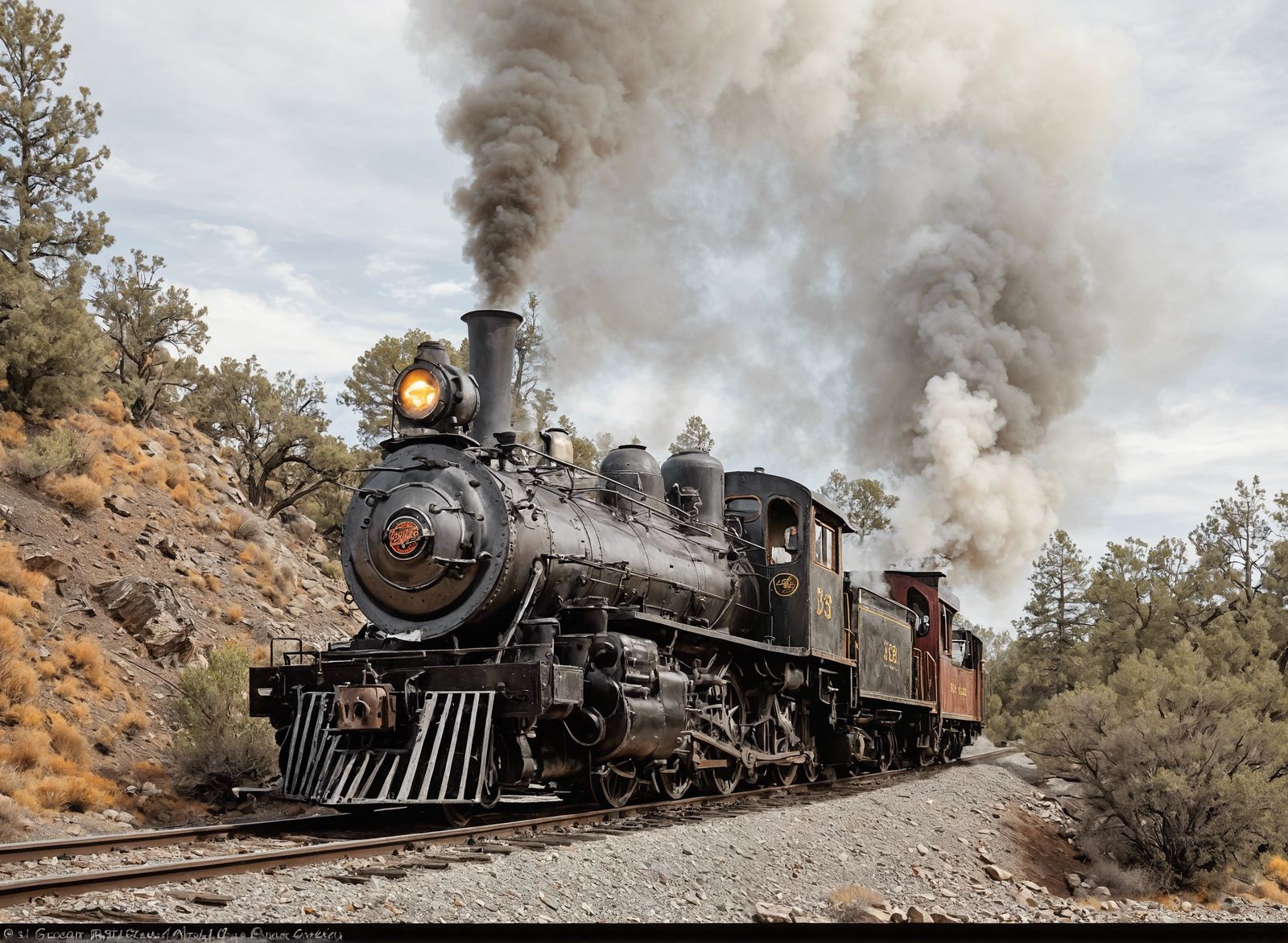 Sierra Railway Locomotive #3 steaming up.